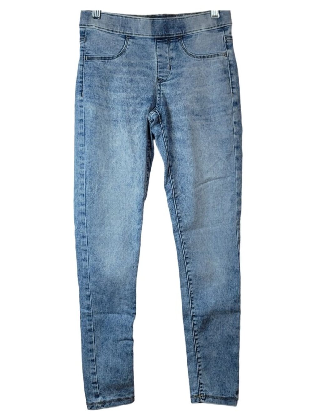 SO Girls Skinny Jeggings Jeans Blue Size 14 Pull On Light Acid Wash Adj Waist